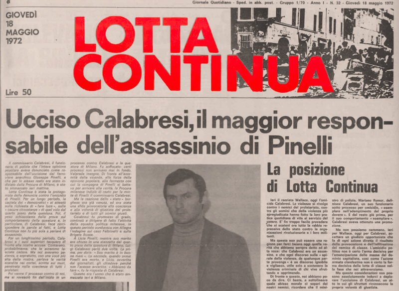 Luigi Calabresi, poliziotto «eroico difensore del bene comune» (Giovanni  Paolo II), 47 anni fa cadde vittima di odio politico | Equilibrio Sicurezza